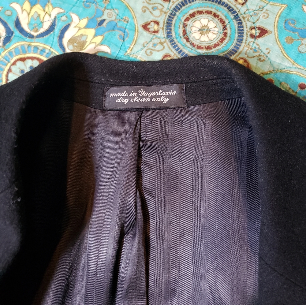 Casper Cashmere Men Black Long Coat Blend Fabric Wovem In Italy - Picture 2 of 5